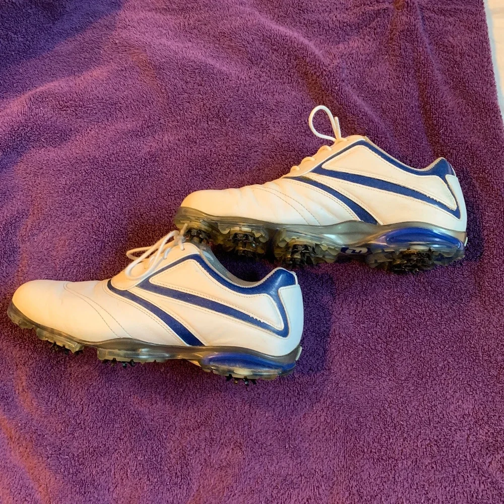 Foot Joy White/Royal Blue Leather Golf Shoes sz 8.5 M